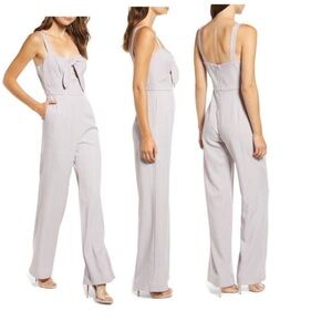 Roxy Glen Plaid Jumpsuit Spring WAYF Neutral Front Cutout Plus Size 3X NWT
